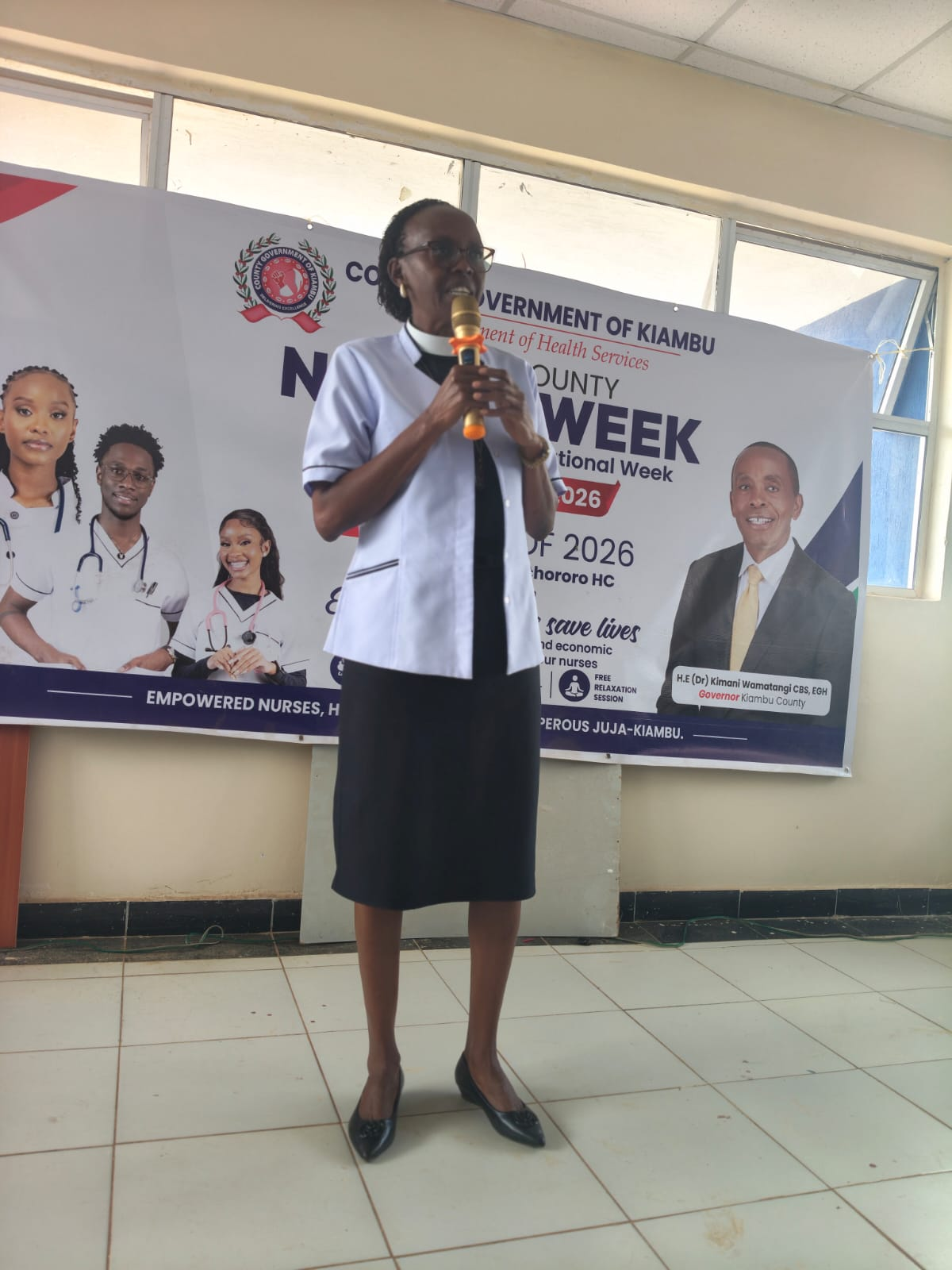 Rev. Irene speaking at a nursing event